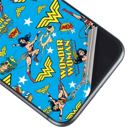DC Comics Wonder Woman Action pose pattern iPhone 11 Skin